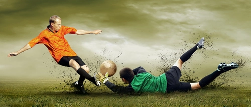 футболисты, спорт, игра, футбол, поле, мяч, стадион, бежевые, чёрные, зелёные, оранжевые